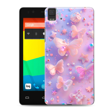 Силиконовый чехол на BQ Aquaris E4.5 с принтом Бабочки