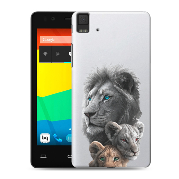 Силиконовый чехол на BQ Aquaris E4.5 с принтом Львы