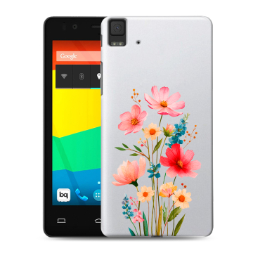 Силиконовый чехол на BQ Aquaris E4.5 с принтом Цветы