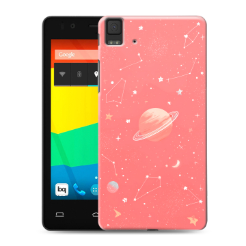 Силиконовый чехол на BQ Aquaris E4.5 с принтом Розовый космос