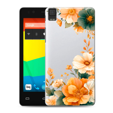 Силиконовый чехол на BQ Aquaris E4.5 с принтом Цветы принт
