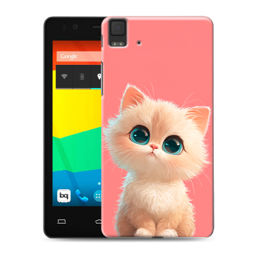 Силиконовый чехол на BQ Aquaris E4.5 с принтом Розовый котенок