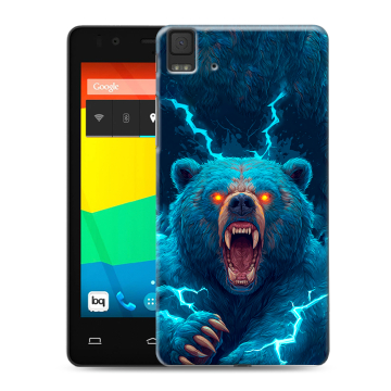 Силиконовый чехол на BQ Aquaris E4.5 с принтом Медведь