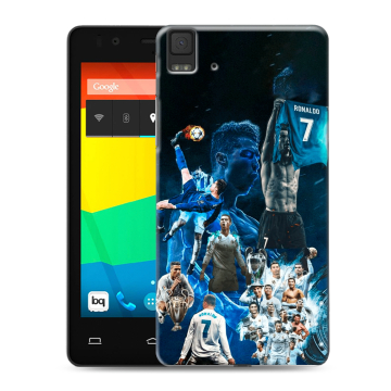 Силиконовый чехол на BQ Aquaris E4.5 с принтом Реал Роналдо