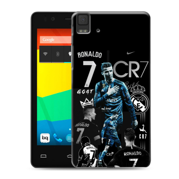 Силиконовый чехол на BQ Aquaris E4.5 с принтом Реал Роналдо