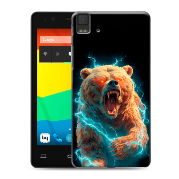Силиконовый чехол на BQ Aquaris E4.5 с принтом Медведь