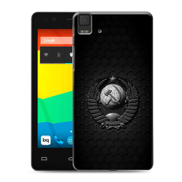 Силиконовый чехол на BQ Aquaris E4.5 с принтом Герб Флаг СССР