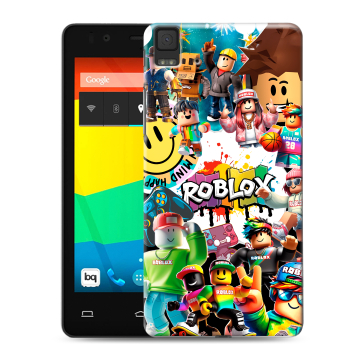 Силиконовый чехол на BQ Aquaris E4.5 с принтом Roblox Роблокс
