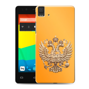Силиконовый чехол на BQ Aquaris E4.5 с принтом Герб Флаг России
