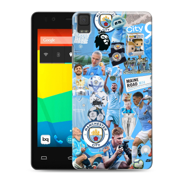 Силиконовый чехол на BQ Aquaris E4.5 с принтом Man City Манчестер Сити