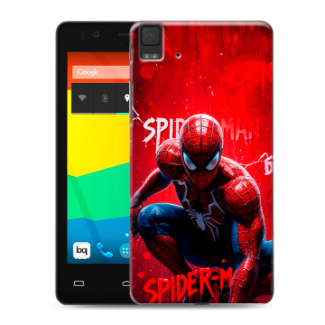 Силиконовый чехол на BQ Aquaris E4.5 с принтом Spiderman Человек паук