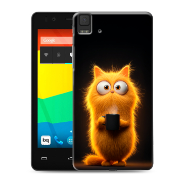 Силиконовый чехол на BQ Aquaris E4.5 с принтом Смешной кот