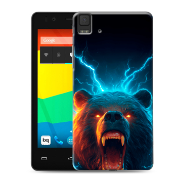 Силиконовый чехол на BQ Aquaris E4.5 с принтом Медведь