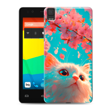 Силиконовый чехол на BQ Aquaris E4.5 с принтом Красивый кот
