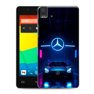Силиконовый чехол на BQ Aquaris E4.5 с принтом Mercedes Мерседес