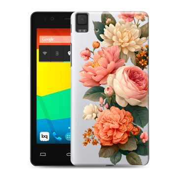Силиконовый чехол на BQ Aquaris E4.5 с принтом цветы