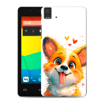 Силиконовый чехол на BQ Aquaris E4.5 с принтом корги