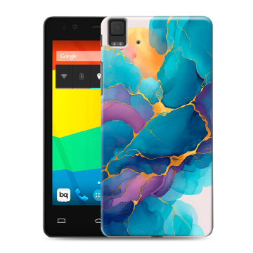 Силиконовый чехол на BQ Aquaris E4.5 с принтом Мрамор блестки
