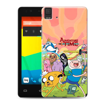 Силиконовый чехол на BQ Aquaris E4.5 с принтом Adventure time Время приключений