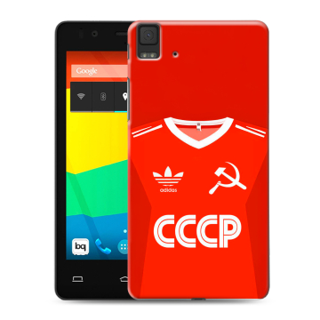 Силиконовый чехол на BQ Aquaris E4.5 с принтом Флаг Герб СССР