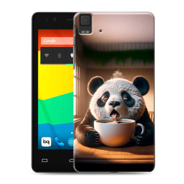 Силиконовый чехол на BQ Aquaris E4.5 с принтом смешная панда