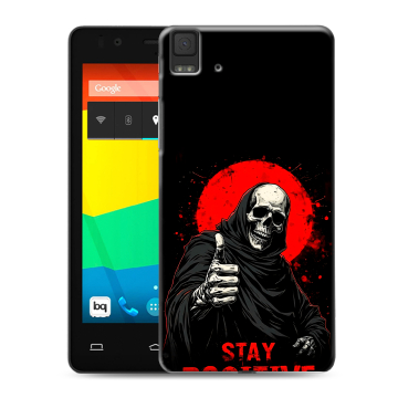 Силиконовый чехол на BQ Aquaris E4.5 с принтом смешной скелет