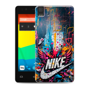 Силиконовый чехол на BQ Aquaris E4.5 с принтом Nike Найк