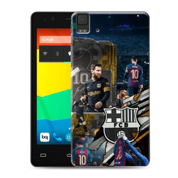 Силиконовый чехол на BQ Aquaris E4.5 с принтом Messi Barcelona