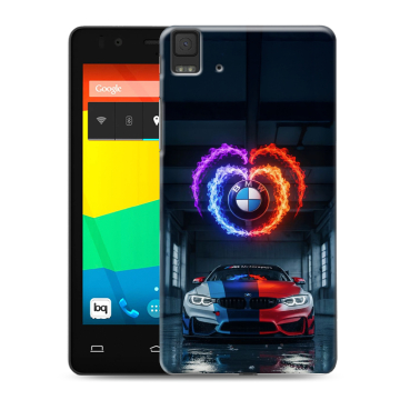 Силиконовый чехол на BQ Aquaris E4.5 с принтом BMW БМВ