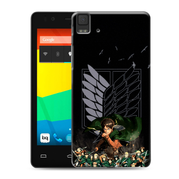Силиконовый чехол на BQ Aquaris E4.5 с принтом Атака титанов
