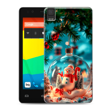 Силиконовый чехол на BQ Aquaris E4.5 с принтом Новый год