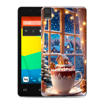 Силиконовый чехол на BQ Aquaris E4.5 с принтом Новый год
