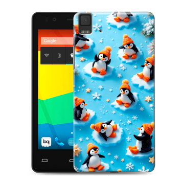 Силиконовый чехол на BQ Aquaris E4.5 с принтом Новый год