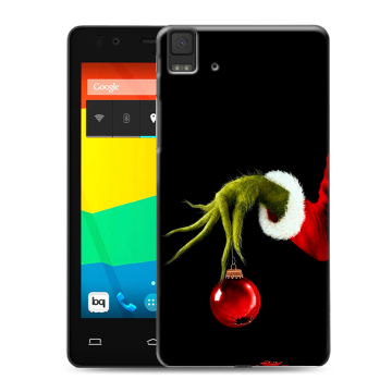 Силиконовый чехол на BQ Aquaris E4.5 с принтом Новый год Гринч