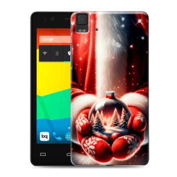 Силиконовый чехол на BQ Aquaris E4.5 с принтом Новый год
