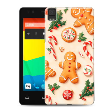 Силиконовый чехол на BQ Aquaris E4.5 с принтом Новый год