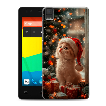 Силиконовый чехол на BQ Aquaris E4.5 с принтом Новый год