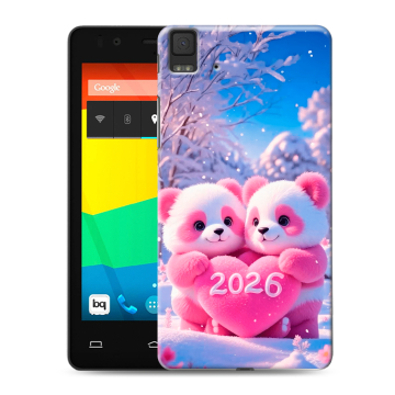 Силиконовый чехол на BQ Aquaris E4.5 с принтом Новый год