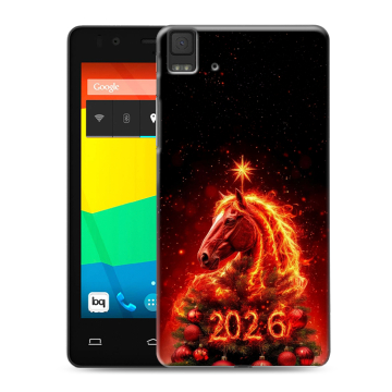Силиконовый чехол на BQ Aquaris E4.5 с принтом Новый год
