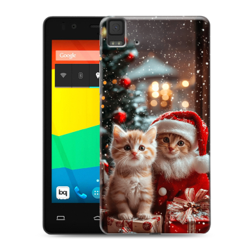 Силиконовый чехол на BQ Aquaris E4.5 с принтом Новый год