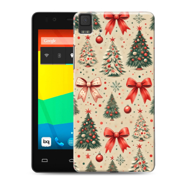 Силиконовый чехол на BQ Aquaris E4.5 с принтом Новый год