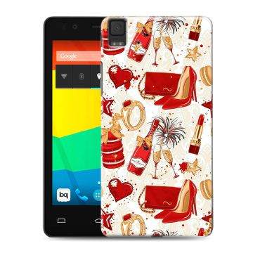 Силиконовый чехол на BQ Aquaris E4.5 с принтом Новый год