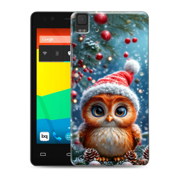 Силиконовый чехол на BQ Aquaris E4.5 с принтом Новый год