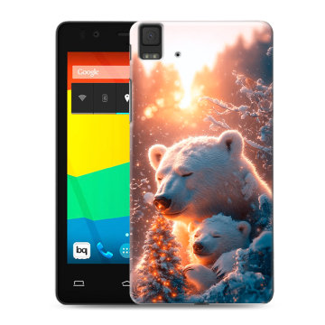Силиконовый чехол на BQ Aquaris E4.5 с принтом Новый год