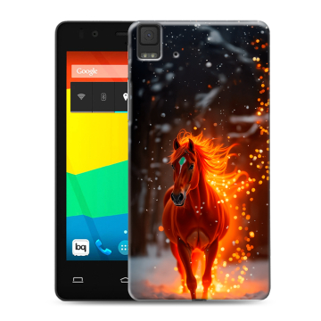 Силиконовый чехол на BQ Aquaris E4.5 с принтом Новый год