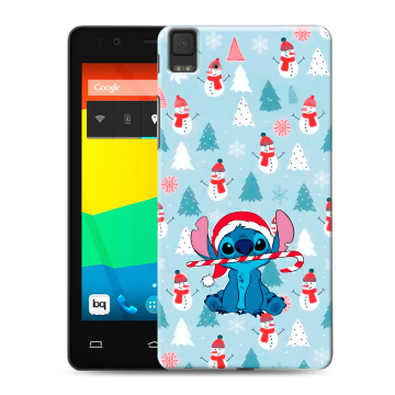 Силиконовый чехол на BQ Aquaris E4.5 с принтом Стич Новый год