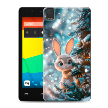 Силиконовый чехол на BQ Aquaris E4.5 с принтом Новый год