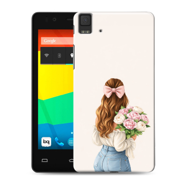Силиконовый чехол на BQ Aquaris E4.5 с принтом женский