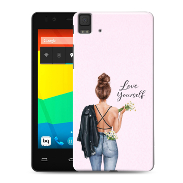 Силиконовый чехол на BQ Aquaris E4.5 с принтом женский