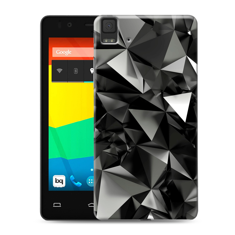 Силиконовый чехол на BQ Aquaris E4.5 с принтом Черные кристаллы Силиконовый чехол на BQ Aquaris E4.5 с принтом Черные кристаллы